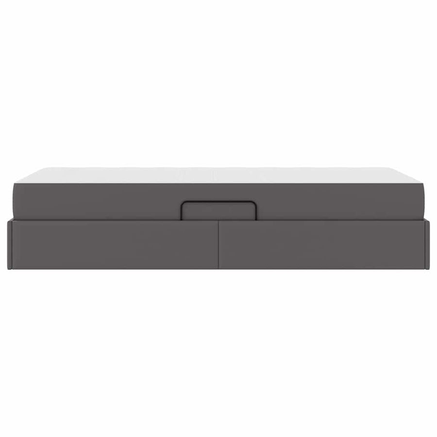 Opslag bed met matras met matras met opslag 2 pcs Grijs Leer