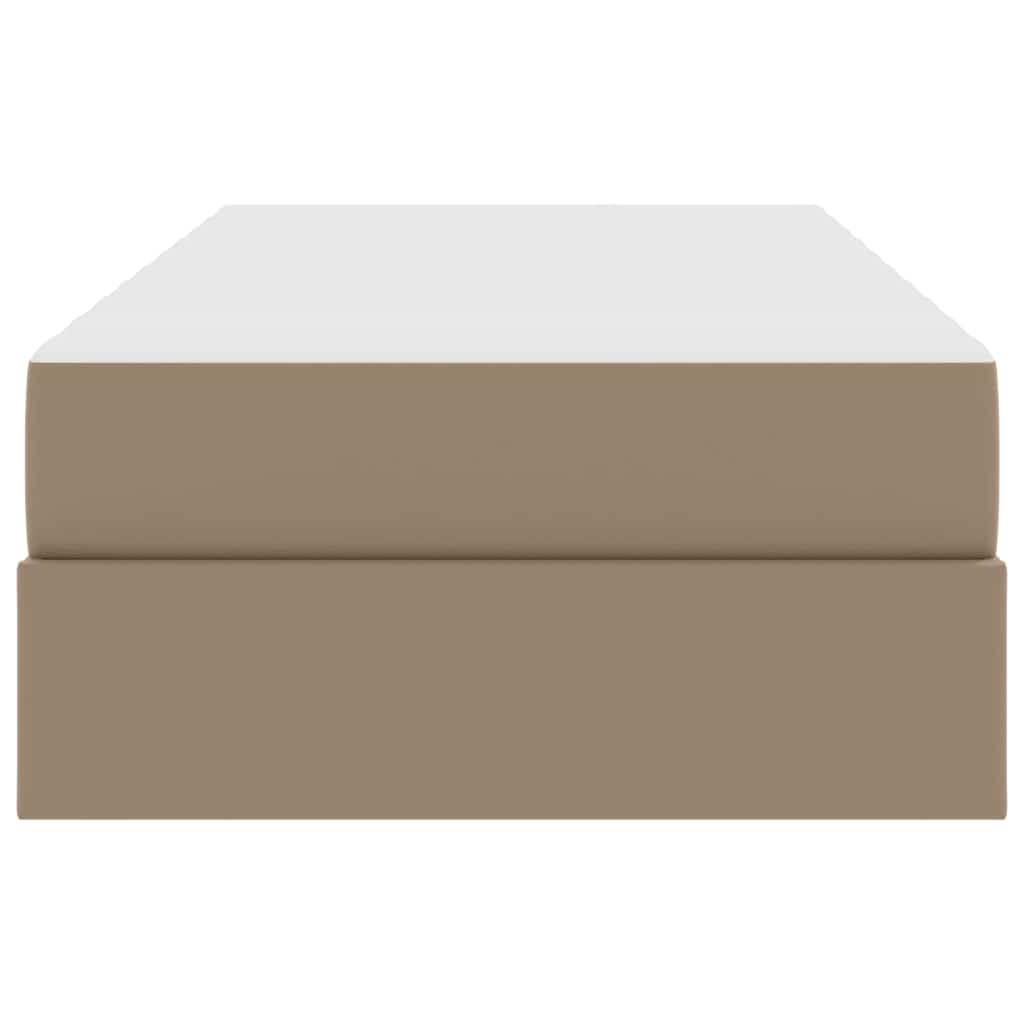 Opslag bed met matras met matras 2 pcs Cappuccino Leer