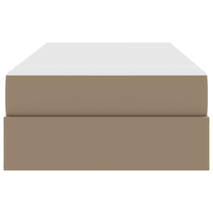 Opslag bed met matras met matras 2 pcs Cappuccino Leer