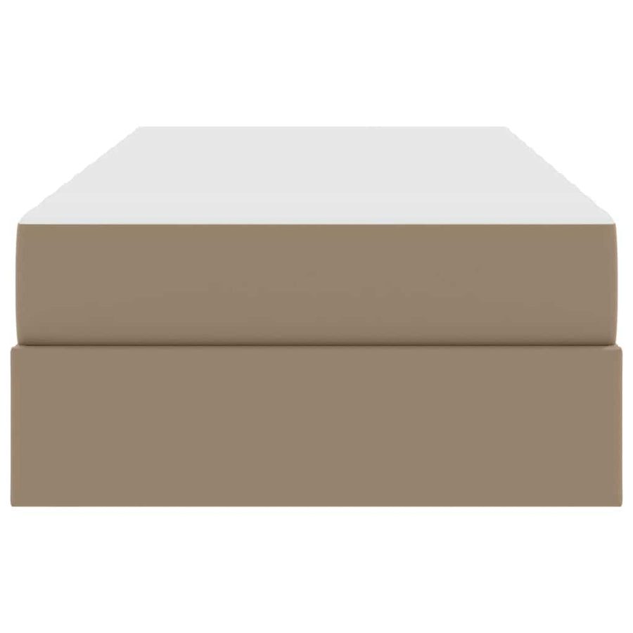 Opslag bed met matras met matras 2 pcs Cappuccino Leer