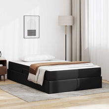 Opbergbed met matras met matras Zwart 120 x 190 cm Nep Leer