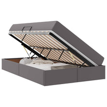 Opbergbed met matras met matras Grijs 120 x 190 cm Nep Leer