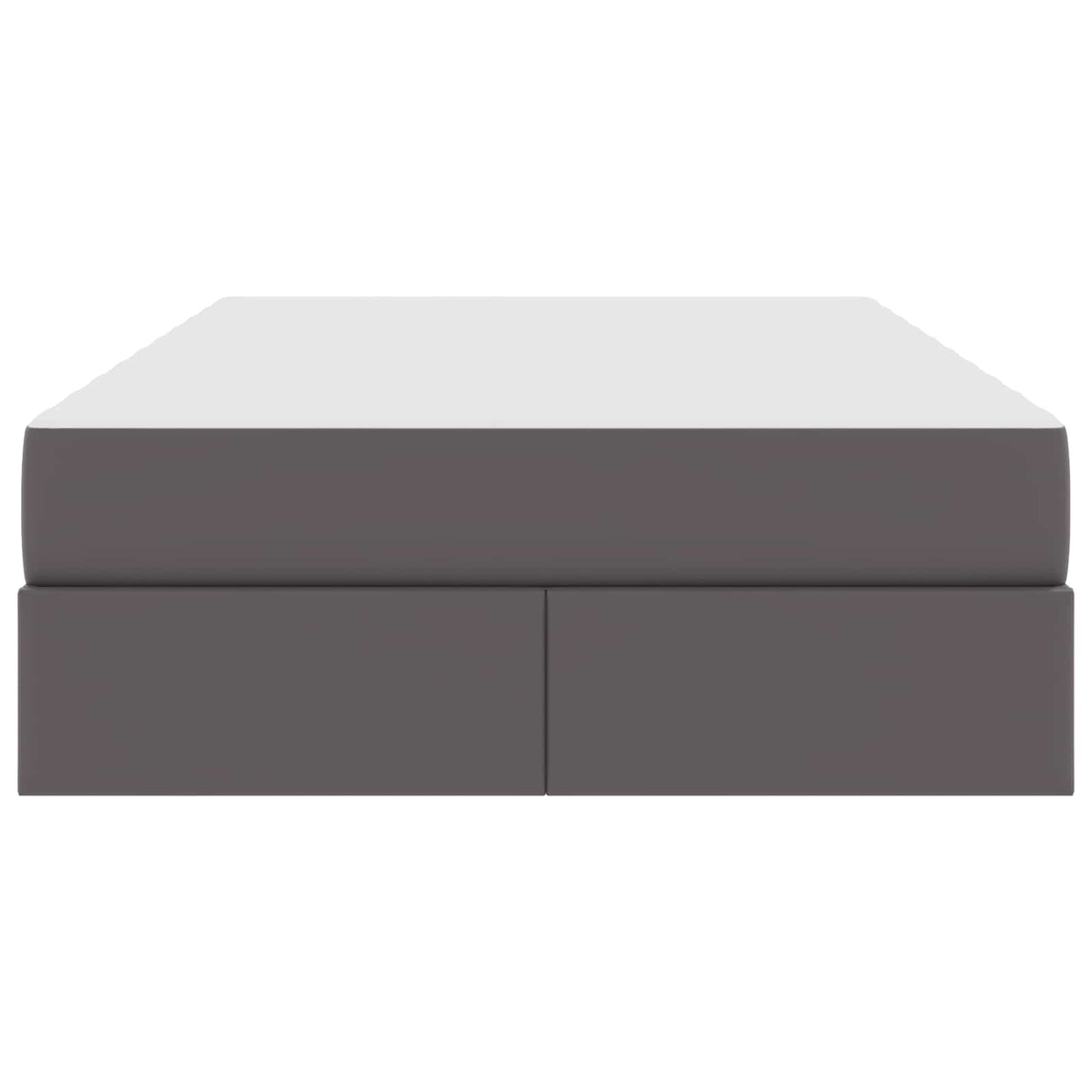 Opbergbed met matras met matras Grijs 120 x 190 cm Nep Leer