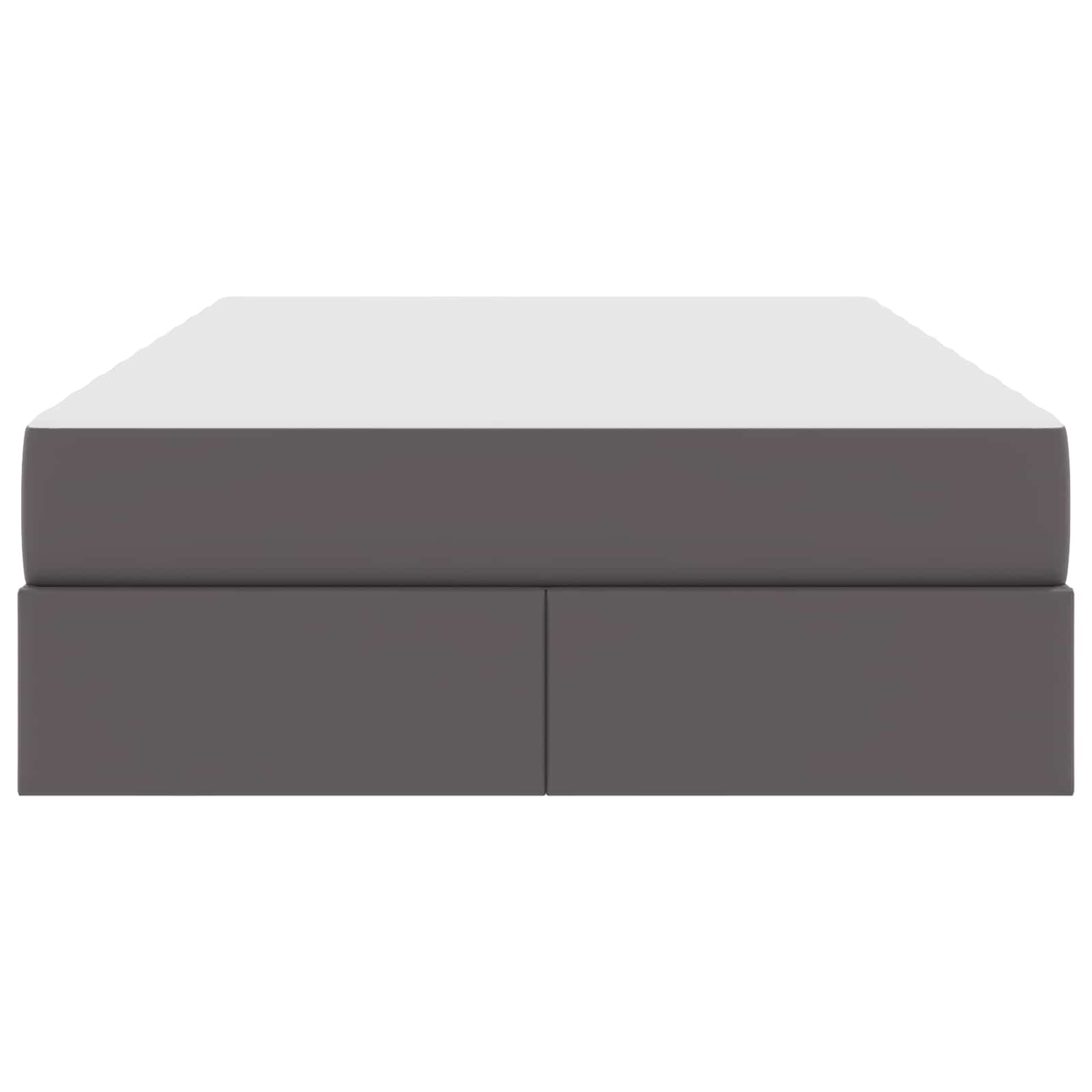 Opbergbed met matras met matras Grijs 120 x 190 cm Nep Leer