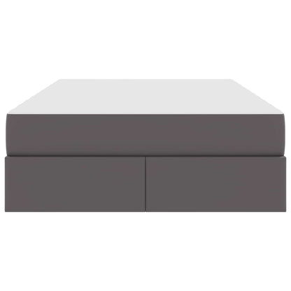 Opbergbed met matras met matras Grijs 120 x 190 cm Nep Leer