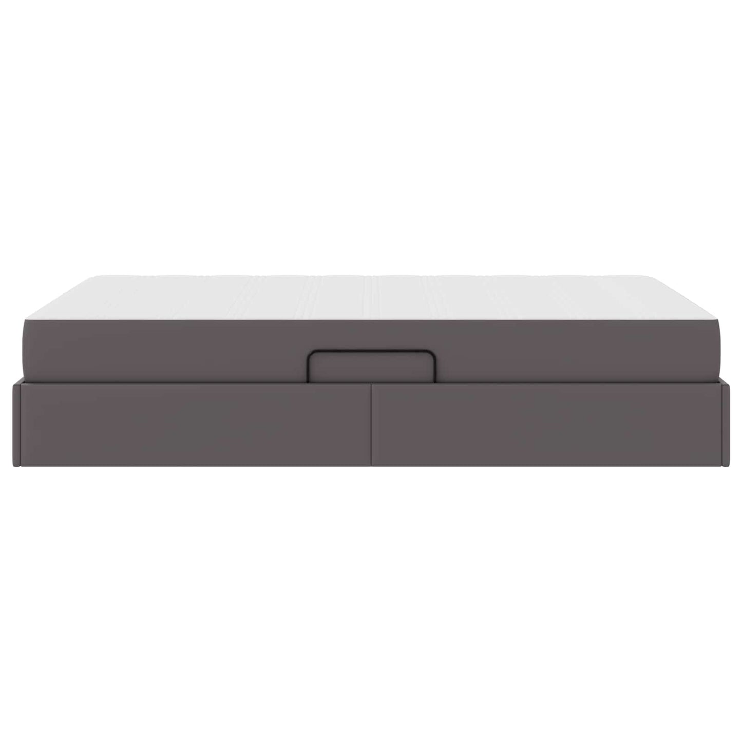 Opbergbed met matras met matras Grijs 120 x 190 cm Nep Leer