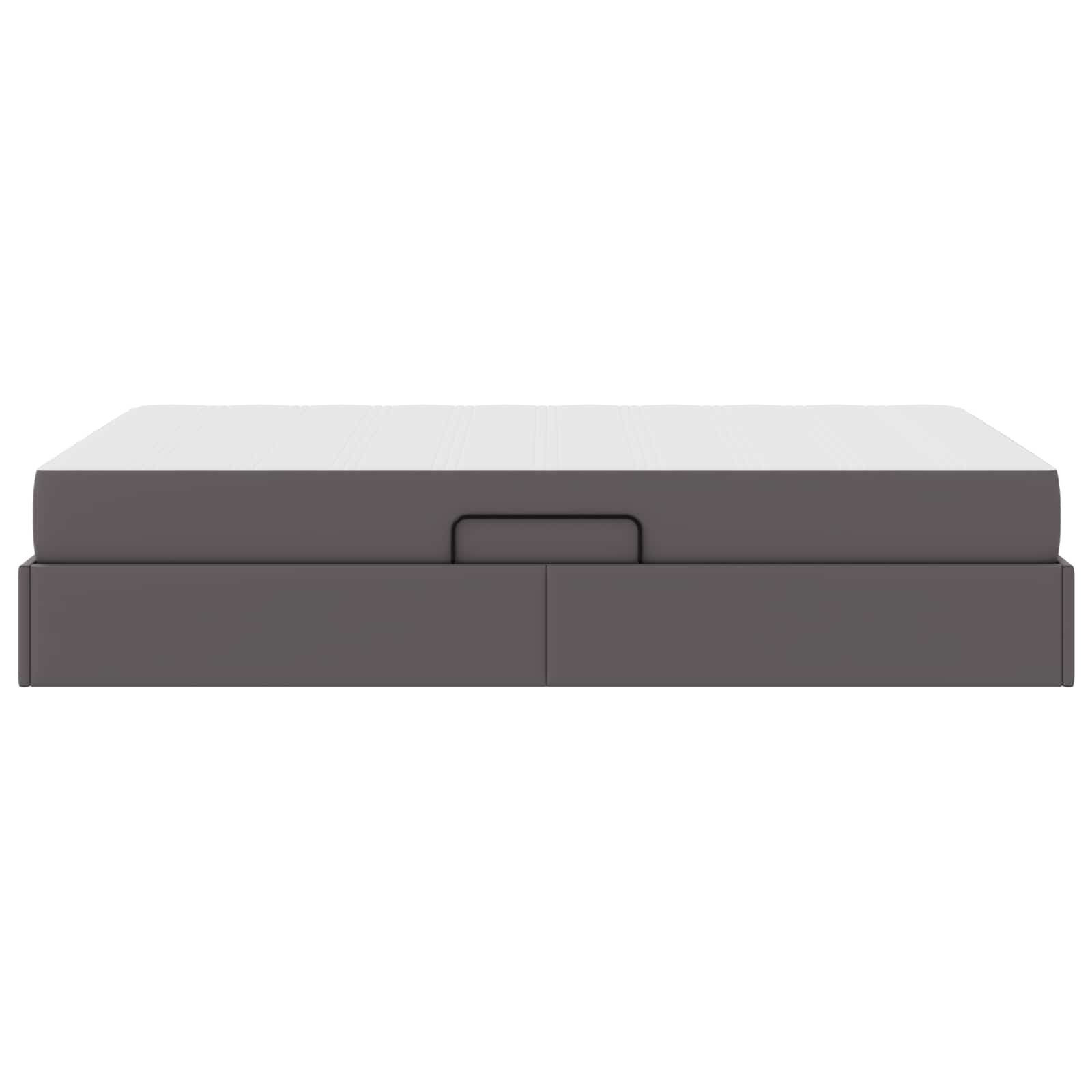 Opbergbed met matras met matras Grijs 120 x 190 cm Nep Leer