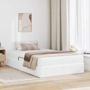 Opbergbed met matras 120x200 cm wit kunstleer