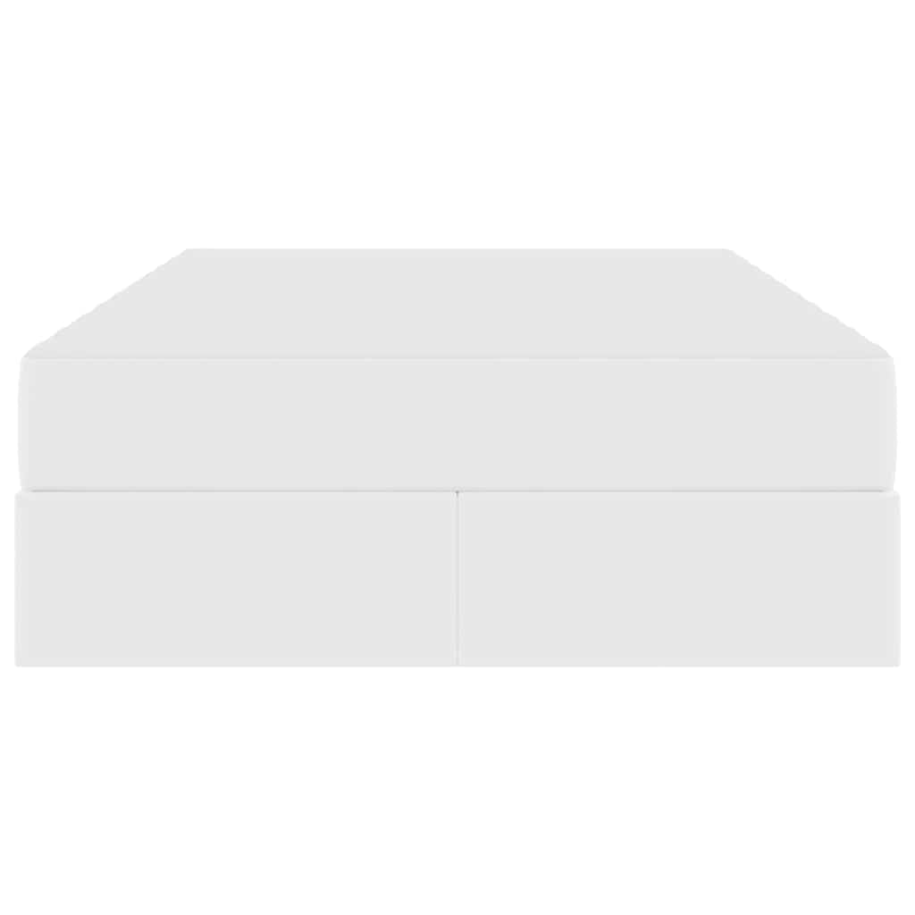 Opbergbed met matras met matras Wit 120 x 200 cm Nep Leer