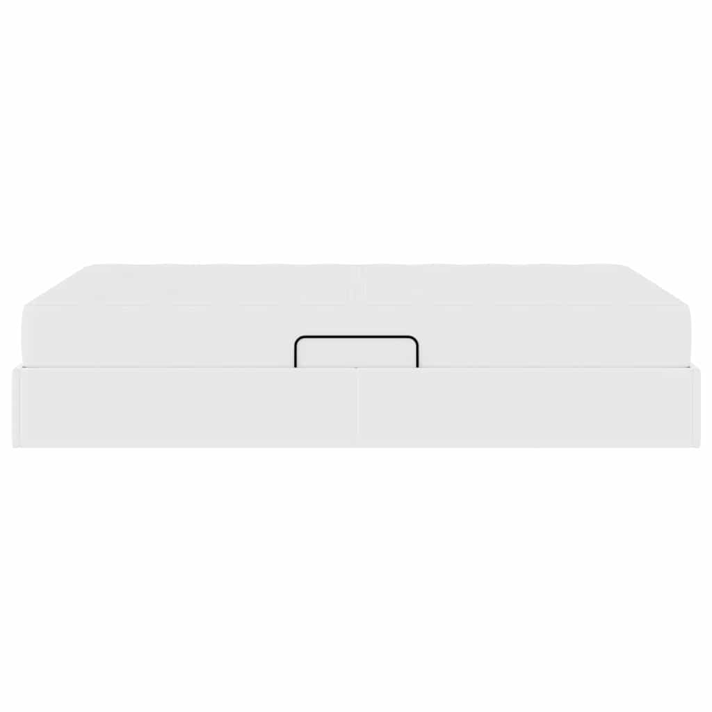 Opbergbed met matras met matras Wit 120 x 200 cm Nep Leer