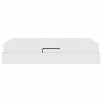 Opbergbed met matras met matras Wit 120 x 200 cm Nep Leer
