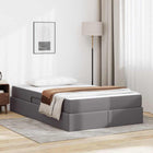 Storage bed with mattress with mattress with storage 2 pcs Grey Leather