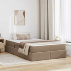 Storage bed with mattress with mattress 2 pcs Cappuccino Leather