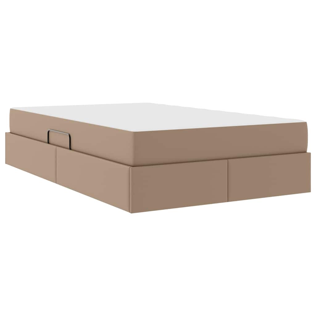 Opbergbed met matras Cappuccino 120 x 200 cm Nep Leer