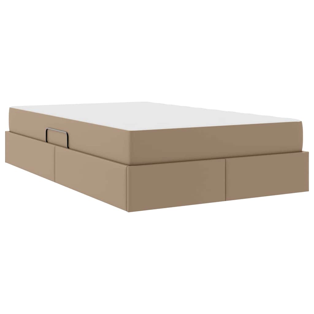Opbergbed met matras Cappuccino 120 x 200 cm Nep Leer