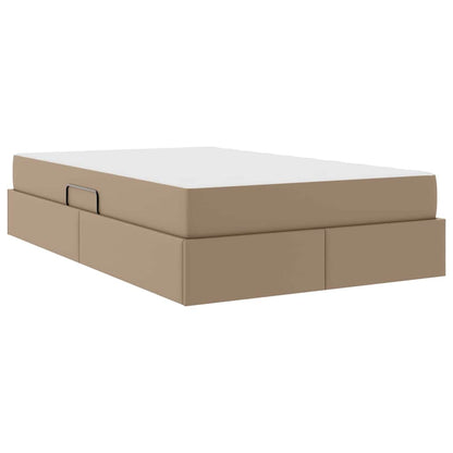 Opbergbed met matras Cappuccino 120 x 200 cm Nep Leer
