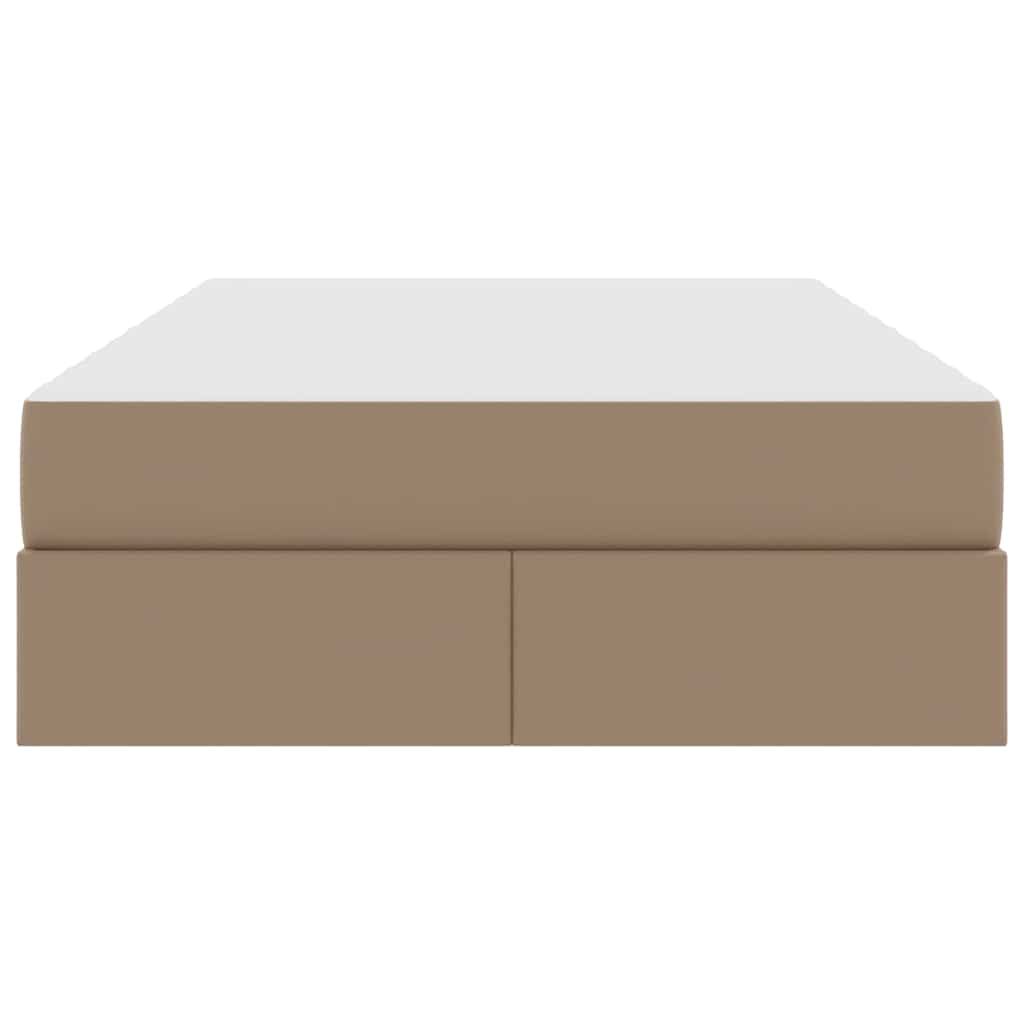 Opbergbed met matras Cappuccino 120 x 200 cm Nep Leer