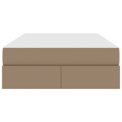 Opbergbed met matras Cappuccino 120 x 200 cm Nep Leer
