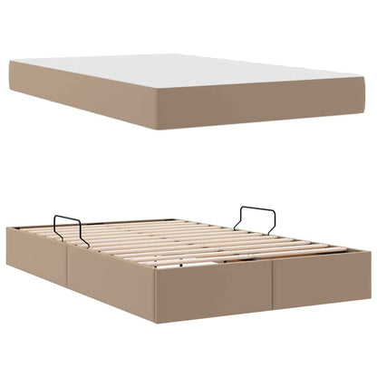 Opbergbed met matras Cappuccino 120 x 200 cm Nep Leer
