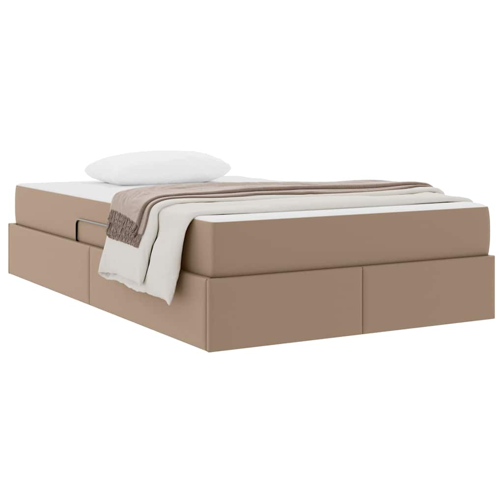 Opbergbed met matras Cappuccino 120 x 200 cm Nep Leer