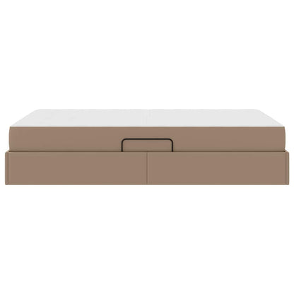 Opbergbed met matras Cappuccino 120 x 200 cm Nep Leer