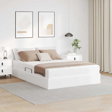 Opbergbed met matras met matras Wit 140 x 190 cm Nep Leer