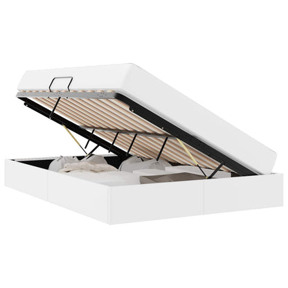 Opbergbed met matras met matras Wit 140 x 190 cm Nep Leer