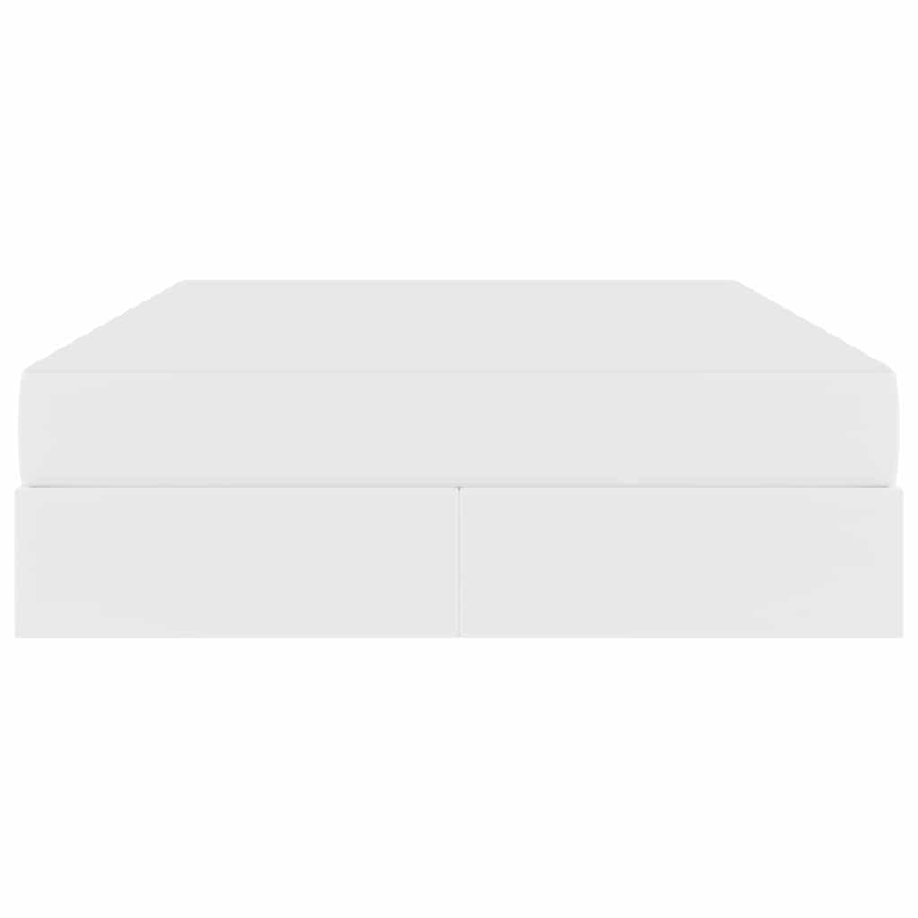 Opbergbed met matras met matras Wit 140 x 190 cm Nep Leer
