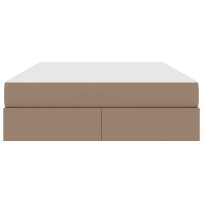 Opbergbed met matras Cappuccino 140 x 190 cm Nep Leer