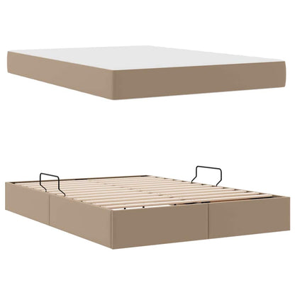 Opbergbed met matras Cappuccino 140 x 190 cm Nep Leer