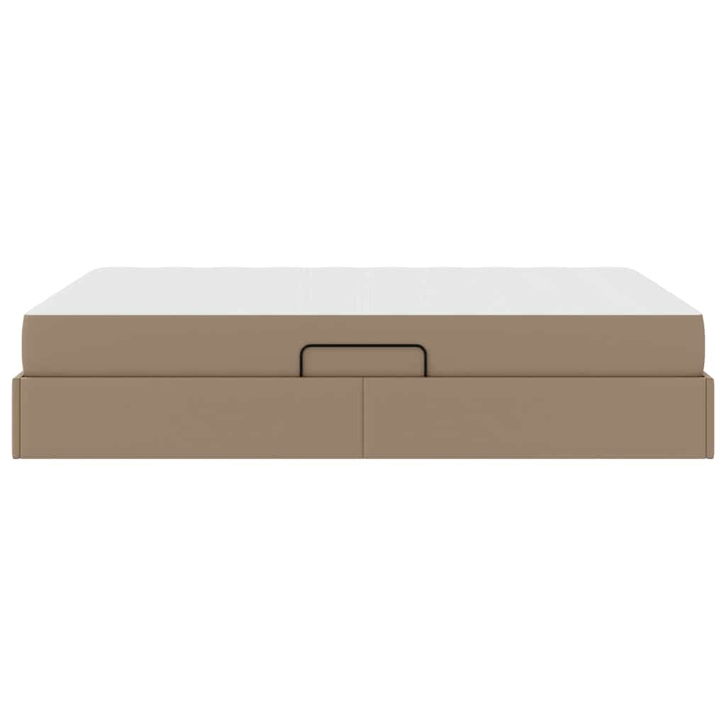 Opbergbed met matras Cappuccino 140 x 190 cm Nep Leer