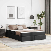 Opbergbed met matras met matras Zwart 140 x 200 cm Nep Leer