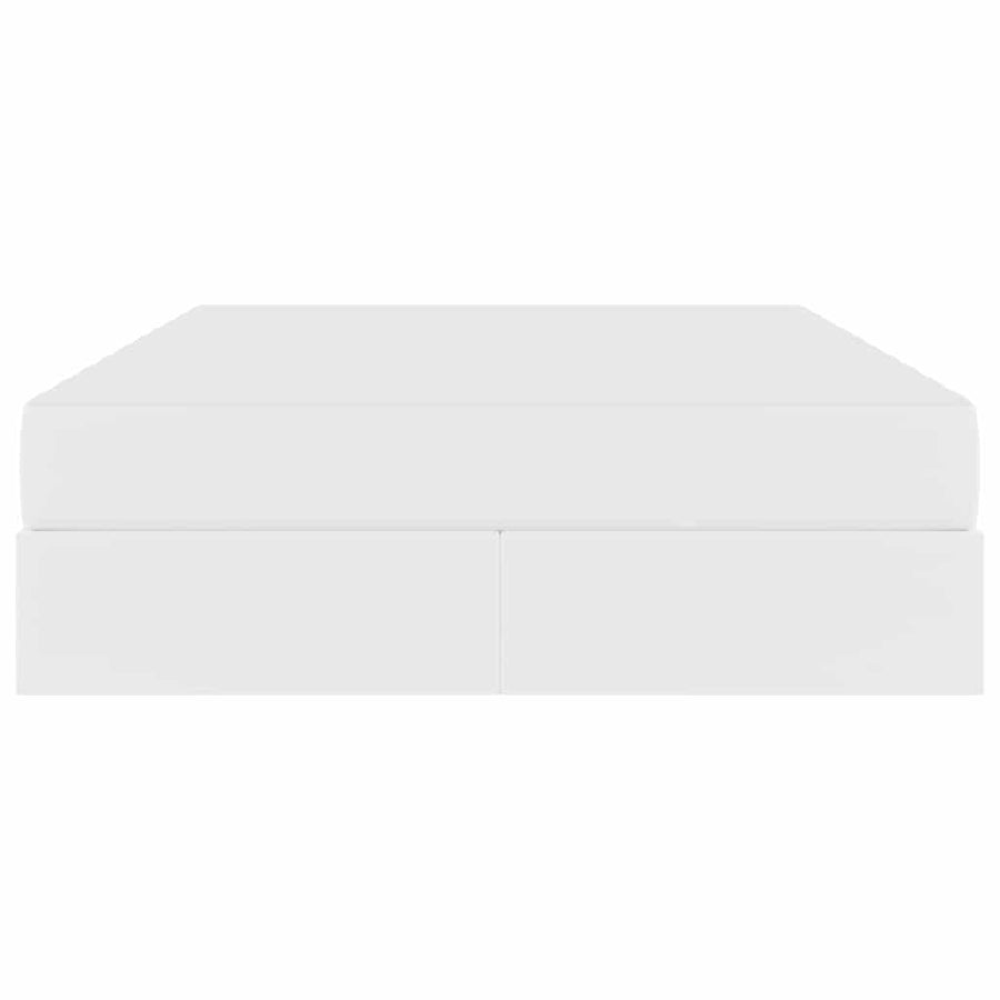 Opbergbed met matras met matras Wit 140 x 200 cm Nep Leer