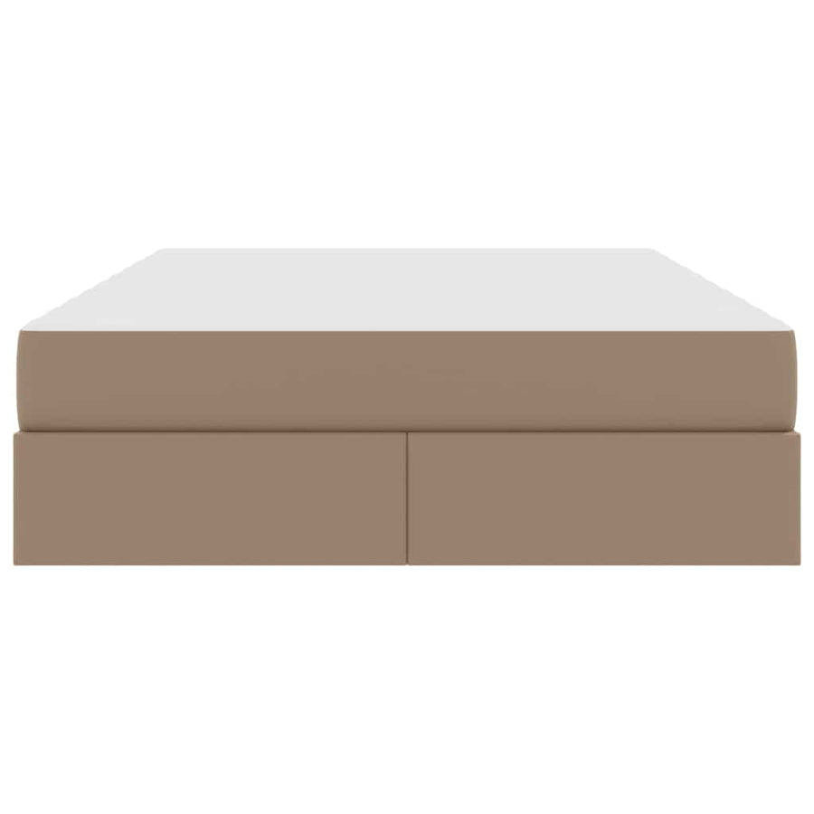 Opslag bed met matras met matras 2 pcs Cappuccino Leer