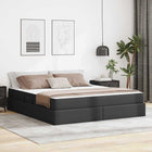 Opbergbed met matras 160x200 cm zwart kunstleer