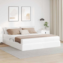 Opbergbed met matras met matras Wit 160 x 200 cm Nep Leer