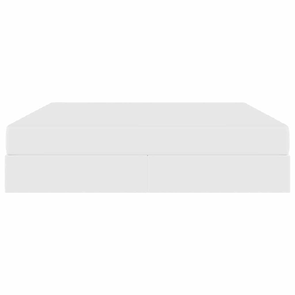 Opbergbed met matras met matras Wit 160 x 200 cm Nep Leer