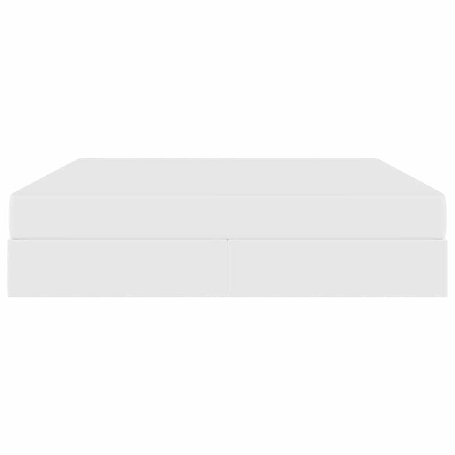 Opbergbed met matras met matras Wit 160 x 200 cm Nep Leer