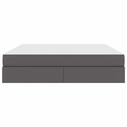 Opslag bed met matras met matras met opslag 2 pcs Grijs Leer
