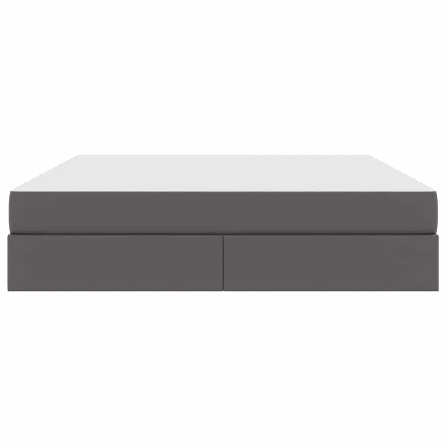 Opslag bed met matras met matras met opslag 2 pcs Grijs Leer