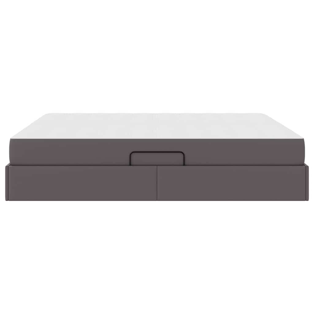 Opslag bed met matras met matras met opslag 2 pcs Grijs Leer