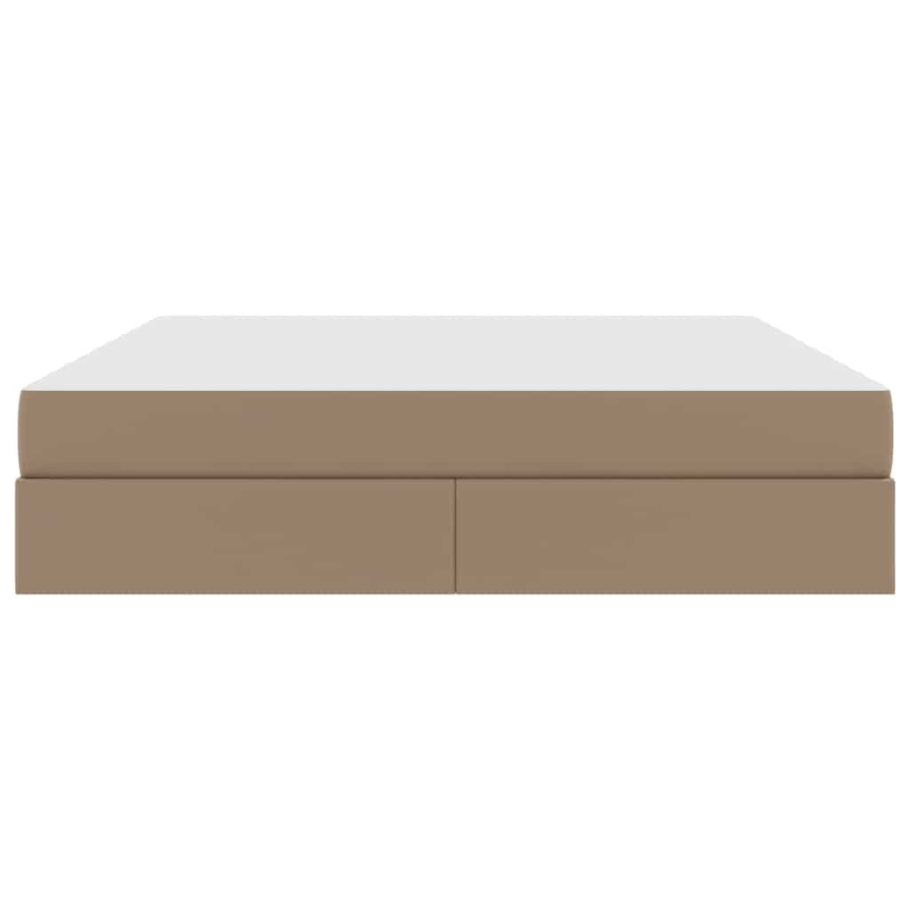 Opbergbed met matras Cappuccino 160 x 200 cm Nep Leer