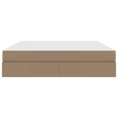 Opbergbed met matras Cappuccino 160 x 200 cm Nep Leer