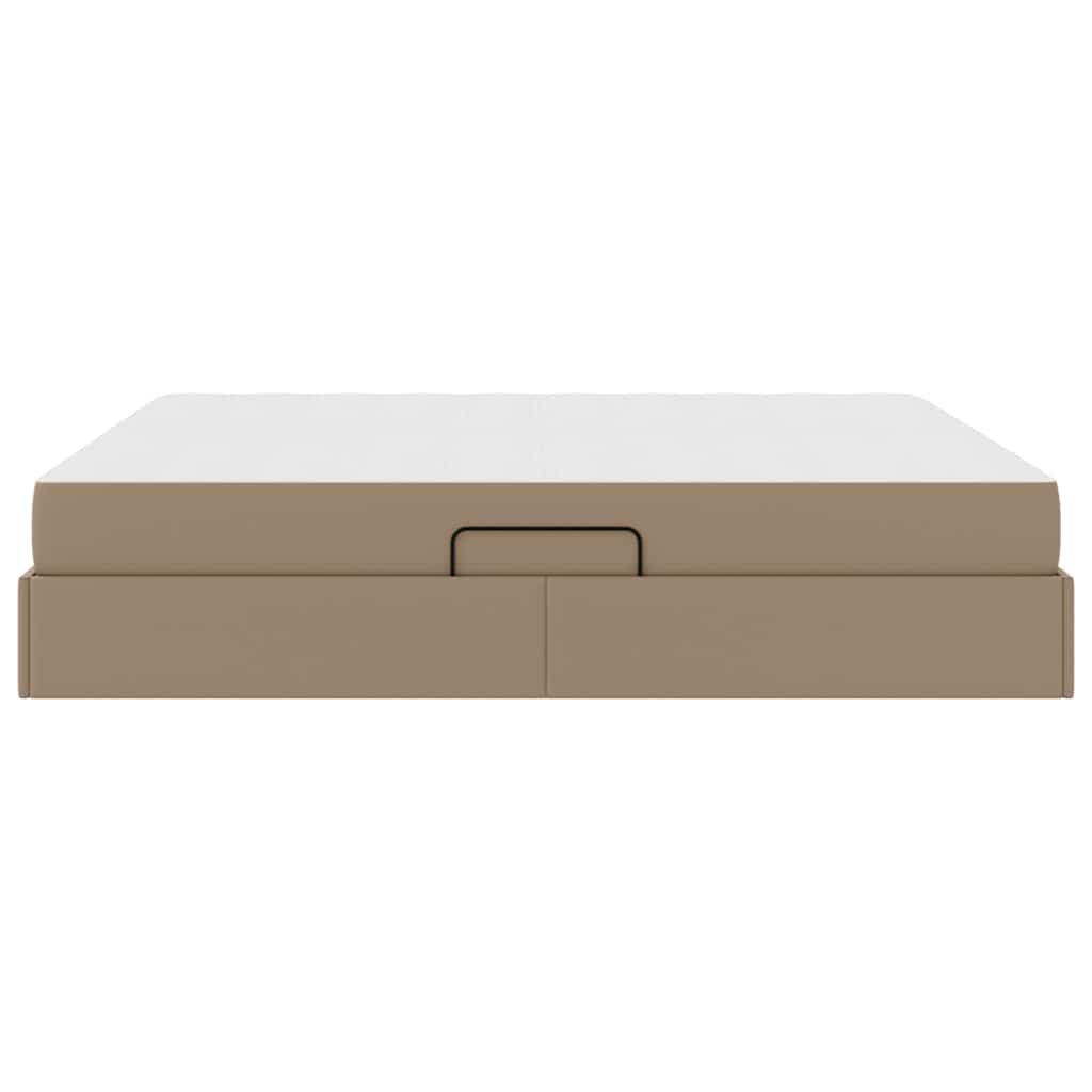 Opbergbed met matras Cappuccino 160 x 200 cm Nep Leer