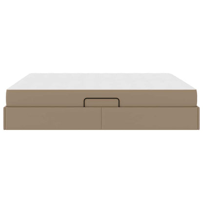 Opbergbed met matras Cappuccino 160 x 200 cm Nep Leer