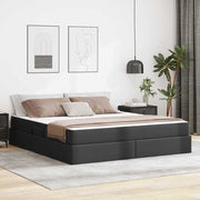Opbergbed met matras 204x180x43,5 cm zwart kunstleer