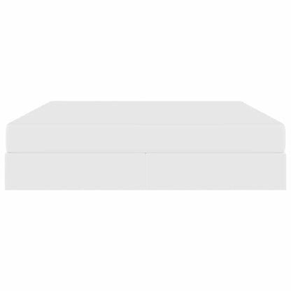 Opbergbed met matras met matras Wit 180 x 200 cm Nep Leer