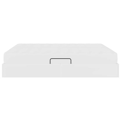 Opbergbed met matras met matras Wit 180 x 200 cm Nep Leer