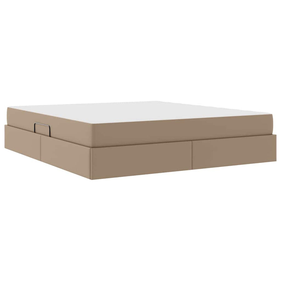 Opbergbed met matras Cappuccino 180 x 200 cm Nep Leer