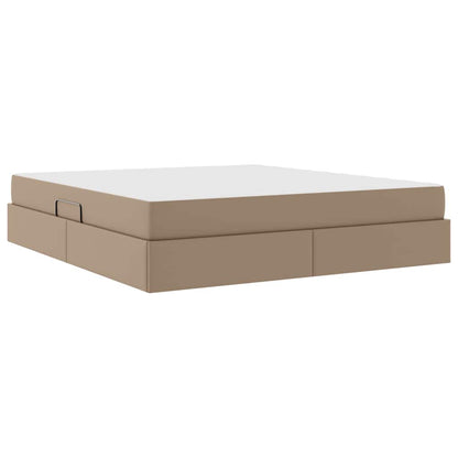Opbergbed met matras Cappuccino 180 x 200 cm Nep Leer